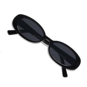 90s Sunglasses for Women Men, Retro Oval Sunglasses Narrow Eyeglasses